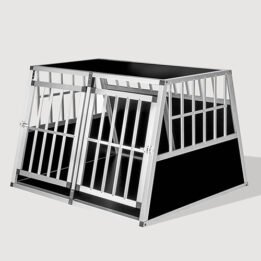 Aluminum Large Double Door Dog cage With Separate board 65a 104 06-0776 www.gmtpet.cn
