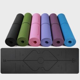 Eco-friendly Multifunction Beginner Yoga Mat With Body Line Thickened Widened Non-slip Custom TPE Yoga Mat www.gmtpet.cn