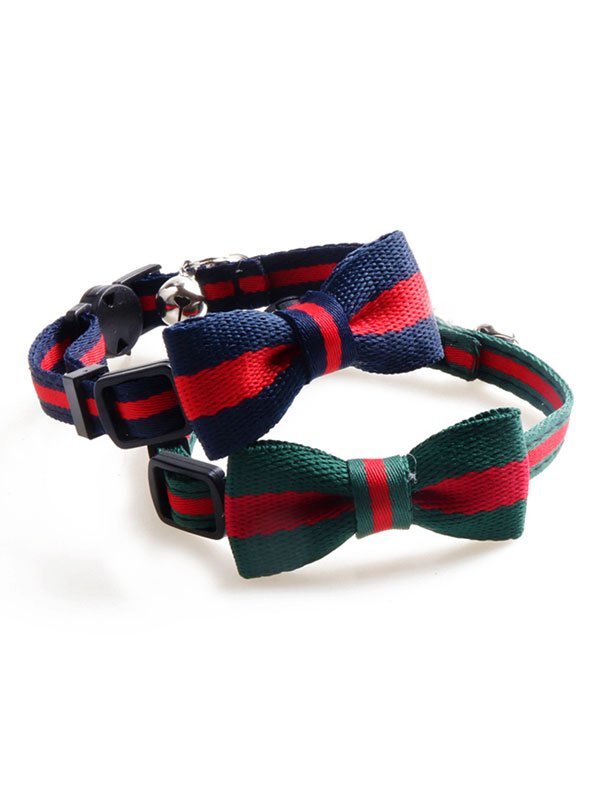 Manufacturer Wholesale Classic Color Plaid Design Cat Collar With Bowknot Bell 06-1610 www.gmtpet.cn