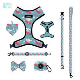 Pet harness factory new dog leash vest-style printed dog harness set small and medium-sized dog leash 109-0006 www.gmtpet.cn