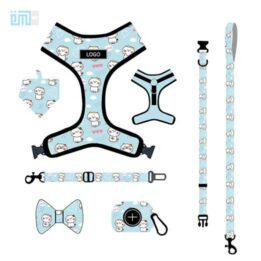 Pet harness factory new dog leash vest-style printed dog harness set small and medium-sized dog leash 109-0007 www.gmtpet.cn