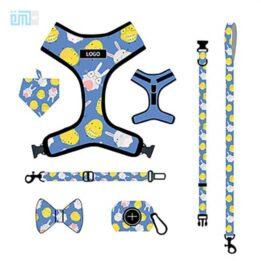Pet harness factory new dog leash vest-style printed dog harness set small and medium-sized dog leash 109-0018 www.gmtpet.cn