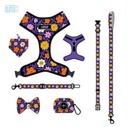 Pet harness factory new dog leash vest-style printed dog harness set small and medium-sized dog leash 109-0021 www.gmtpet.cn