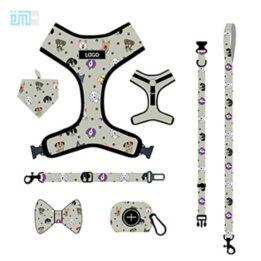 Pet harness factory new dog leash vest-style printed dog harness set small and medium-sized dog leash 109-0022 www.gmtpet.cn