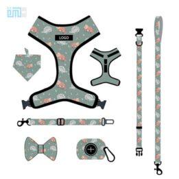 Pet harness factory new dog leash vest-style printed dog harness set small and medium-sized dog leash 109-0025 www.gmtpet.cn
