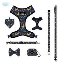 Pet harness factory new dog leash vest-style printed dog harness set small and medium-sized dog leash 109-0027 www.gmtpet.cn