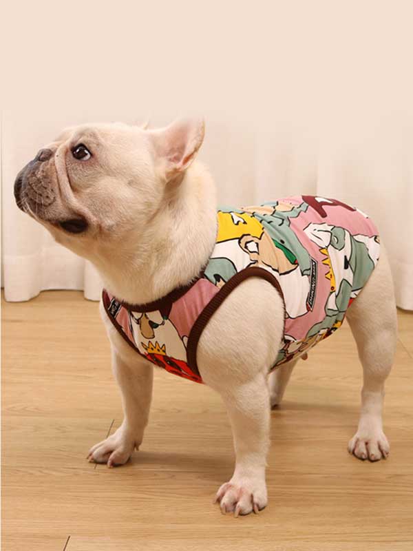GMTPET французский весенне-летний тонкий жилет для собак, хлопковый жилет с рисунком толстой собаки, бульдога, мопса, 107-222038 www.gmtpet.cn