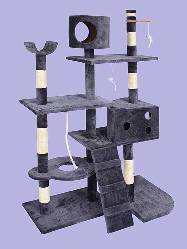 Árbol de gato de juguete de ratón de marco de escalada de gato de franela de sisal de cuatro capas 06-0003 www.gmtpet.cn