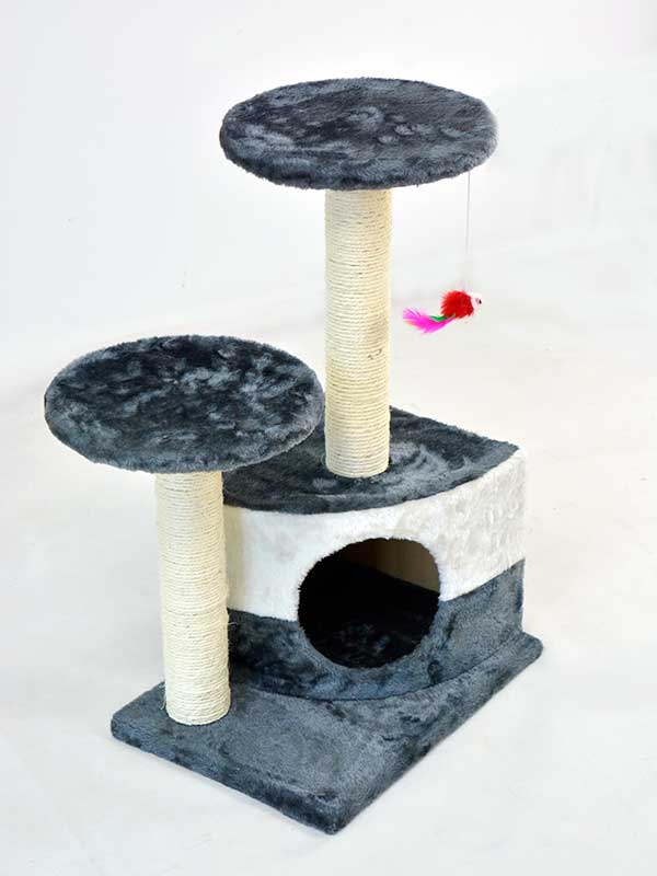 Árbol de gatito de juguete de ratón de plataforma de habitación de gato de escalada de gato de dos colores 06-0009 www.gmtpet.cn