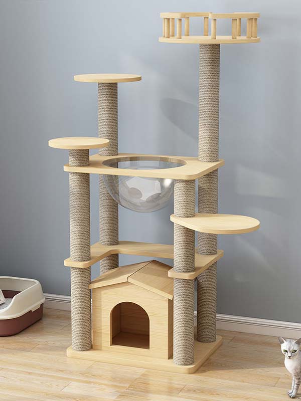 atacado-pinheiro-madeira maciça-placa multicamadas-gato-árvore-torre-gato-quadro de escalada para gatos-105-220 www.gmtpet.cn