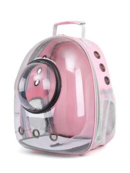 Transparent pink pet cat backpack with hood 103-45032 www.gmtpet.cn
