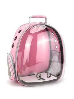Transparent pink pet cat backpack with side opening 103-45053 www.gmtpet.cn