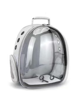 Transparent gray pet cat backpack with side opening 103-45054 www.gmtpet.cn
