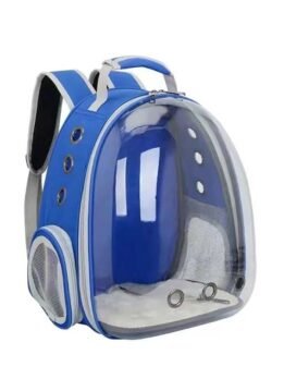 Transparent blue pet cat backpack with side opening 103-45055 www.gmtpet.cn
