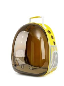 Side opening brown transparent yellow pet cat backpack 103-45063 www.gmtpet.cn